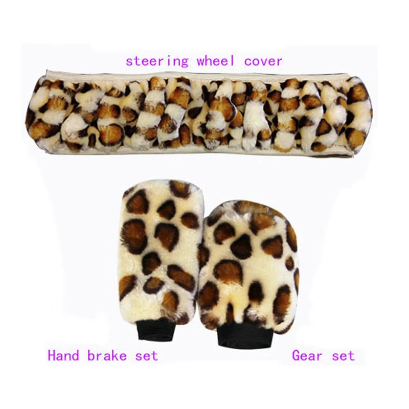 Leopard Print Steering Set