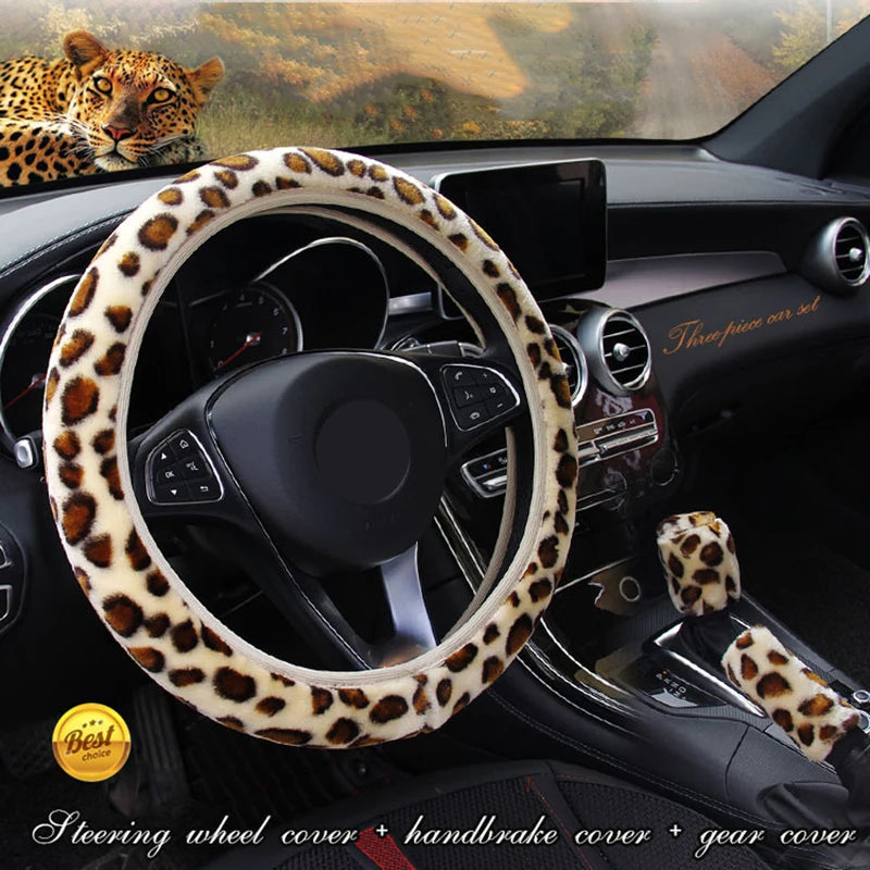 Leopard Print Steering Set