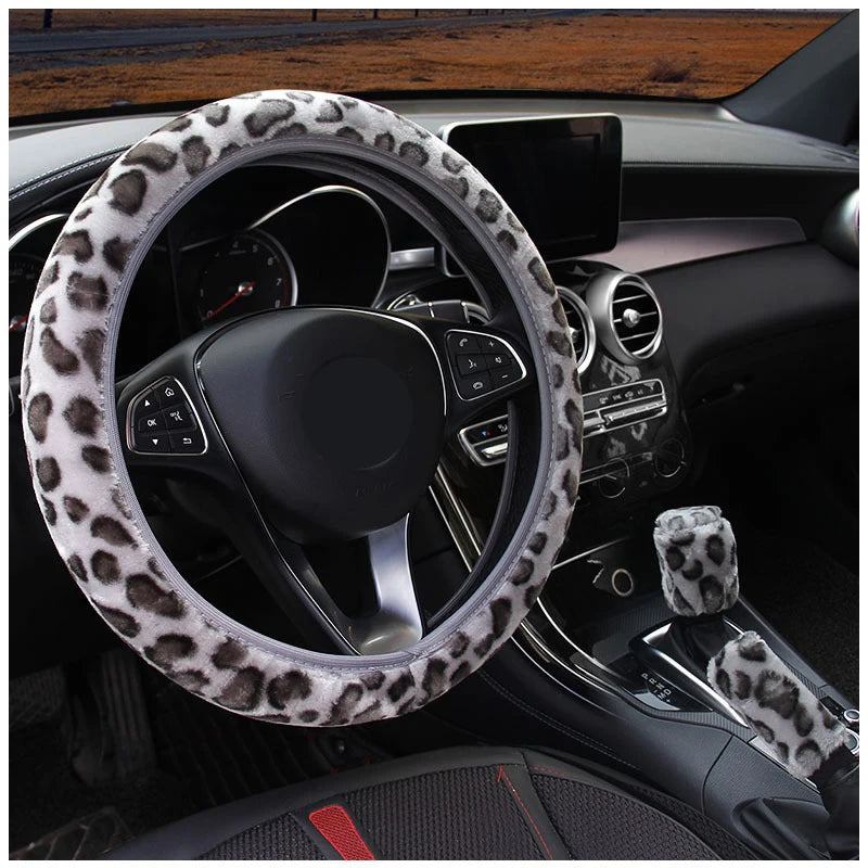 Leopard Print Steering Set