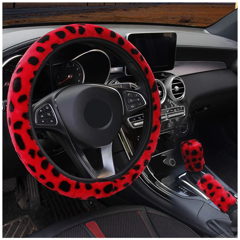 Leopard Print Steering Set