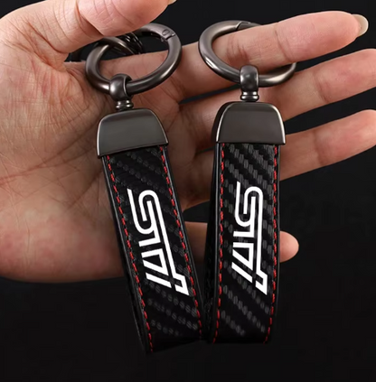 Carbon Subaru STI Keychain