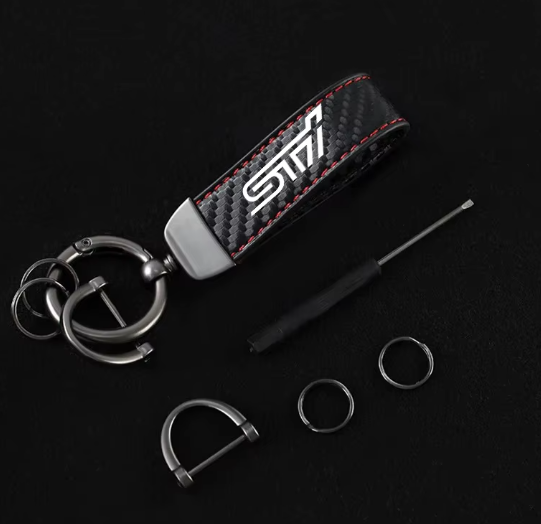 Carbon Subaru STI Keychain