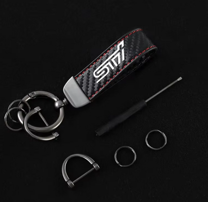 Carbon Subaru STI Keychain