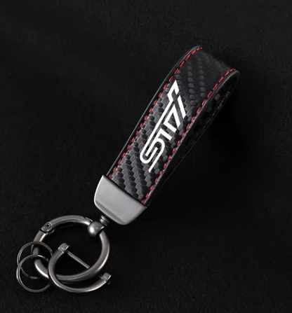 Carbon Subaru STI Keychain