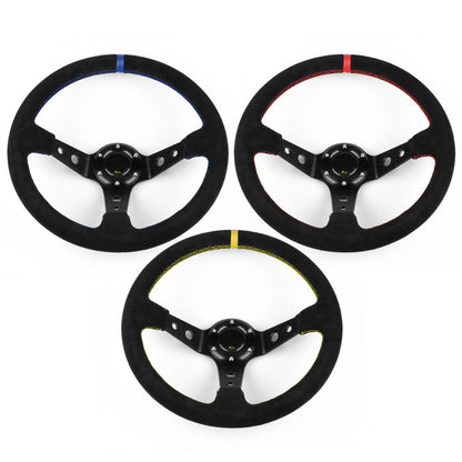 Suede Sports Racing Steering Wheel