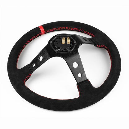 Suede Sports Racing Steering Wheel