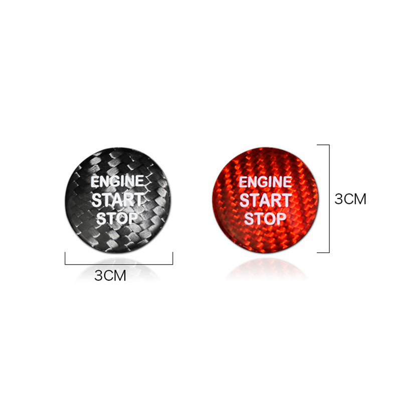 Push Button Start Carbon Fiber Sticker